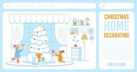 Flat Landing Page for Shop Offering Xmas Decor
