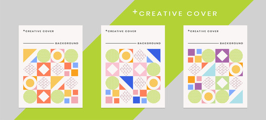 Creative cover design in geometric style. minimal. can be used for backgrounds, layouts, bauhaus art, frames, banners, posters, leaflets, web templates.