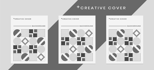 Creative cover design in geometric style. minimal. can be used for backgrounds, layouts, bauhaus art, frames, banners, posters, leaflets, web templates.