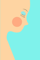 A woman closing eyes, thinking of love