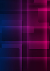 Dark abstract background with neon lines, glow. Bright neon glow.