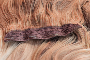 Wigs, hair. Womens beauty concept