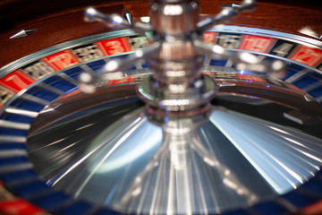 Nahaufnahme Roulette Rad in Bewegung
