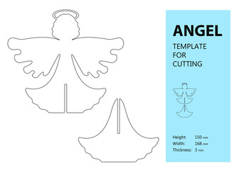 guardian angel, laser cutting template, vector illustration