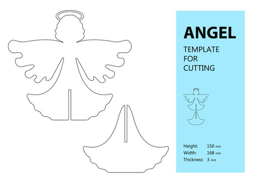 Guardian Angel, Laser Cutting Template, Vector Illustration