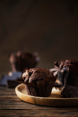 Sweet muffins with choccolate