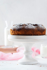 Homemade cake with yougurt and chocolate