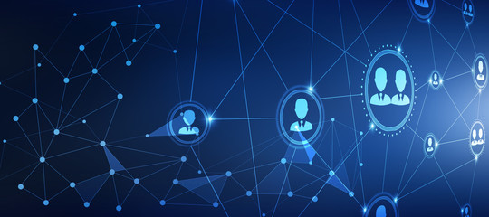 2d illustration Business Network 