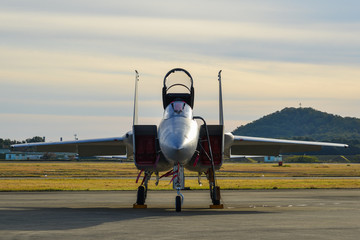 Military aircraft for display in Gifu Air Base