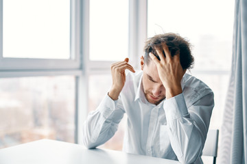 young man with headache