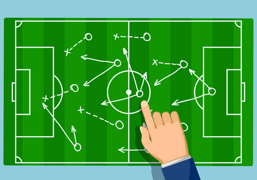 Game Strategy On The Soccer Field. Football Scheme