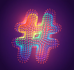 vector symbol of luminous dots, rainbow gradient