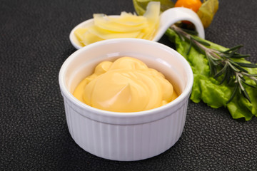 Cheese sauce in the bowl