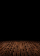 wooden planks leading into the dark.