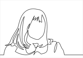 Vector continuous line. Beauty. Abstract portrait of a woman. Vector illustration.
