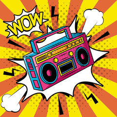 retro radio music player pop art style © Gstudio