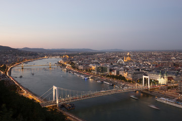 Fototapeta na wymiar Aerial view of the cityscape in Budapest