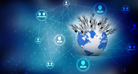 3d illustration Business Network 