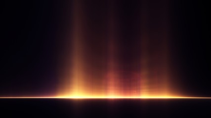 Abstract illustration: radiant light beams rising from the horizon