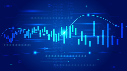 Financial stock market chart technical abstract background