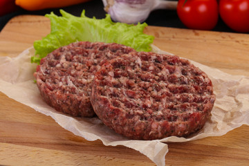 Raw burger cutlet