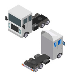 Flat design Isometric Tractor Unit. Truck Car without trailer. Vector