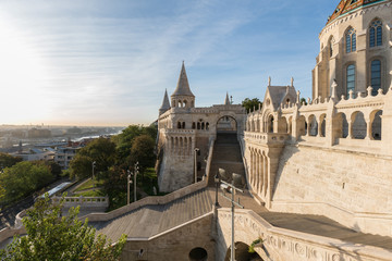 Sunrise landscapes in Fisherman's Bastion, Budapest, Hungary
