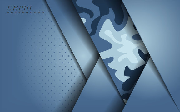 Modern Blue Camo Abstract Background Design