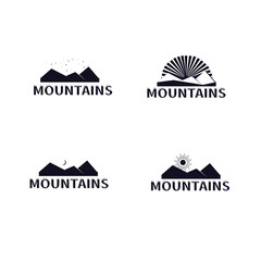 Emblem of the mountain. Highest mountain. Logotype. Vector illustration