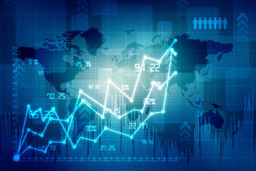 2d rendering Stock market online business concept. business Graph 