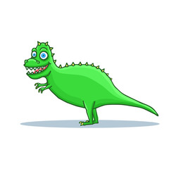 Fototapeta premium Hand Drawn Cartoon Dinosaur Tyrannosaurus Rex. T-rex Cartoon. Vector