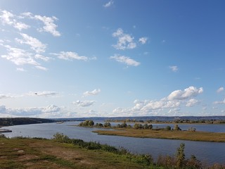 landscape with lake and clouds