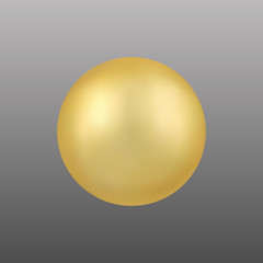 Golden ball on a gray background. Vector illustration.