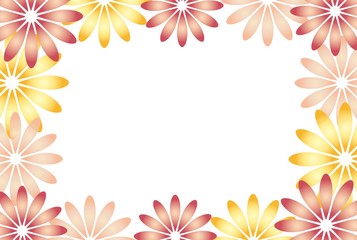 ピンクとオレンジのお花のフレーム