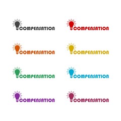 Fototapeta na wymiar Compensation color icon set isolated on white background
