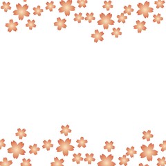 桜の花のシンプルな和風フレーム