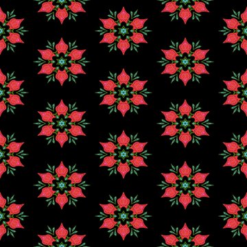 Abstract ornamental floral fractal nobody islamic seamless decorative pattern