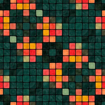 Abstract seamless colorful mosaic ornamental pattern