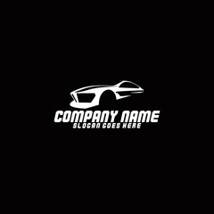 Car logo in simple line graphic design template vector