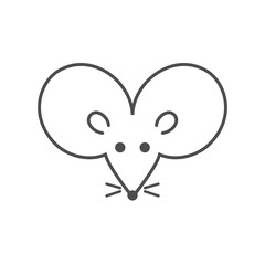 Mouse icon. Rat icon. Big ears. Vector illustration.