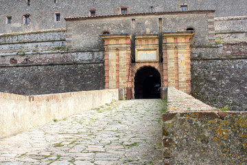 Entrance porch of Fort Bellegarde and drawbridge