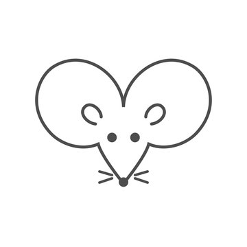 Mouse icon. Rat icon. Big ears. Vector illustration.