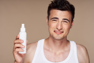 young man with bottle of water