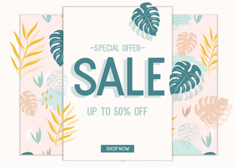 Tropical sale banner.
