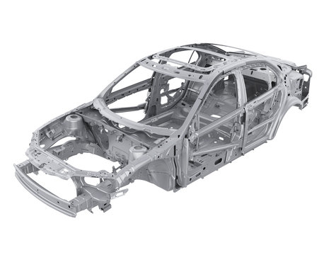 Unibody Car Chassis Frame Isolated