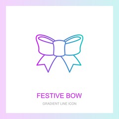 festive bow creative icon. From New Year icons collection. Isolated festive bow sign.