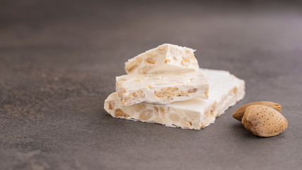 El Turron de Alicante or  The nougat of Alicante made with lightly roasted whole almonds and honey....