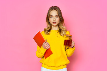 young woman with a gift