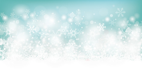 Soft Cyan Christmas Header White Snowflakes