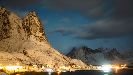 Mountain in winter, Reine, Norway